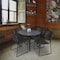 Regency Kahlo Round Table & Chair Sets, 42 W, 42 L, 29 H, Wood, Metal, Polypropylene Top, Grey TPL42RNDGYBK44BK - alternate 1